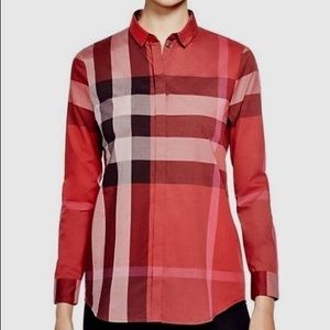 NWOT Burberry Brit Plaid Button Down
